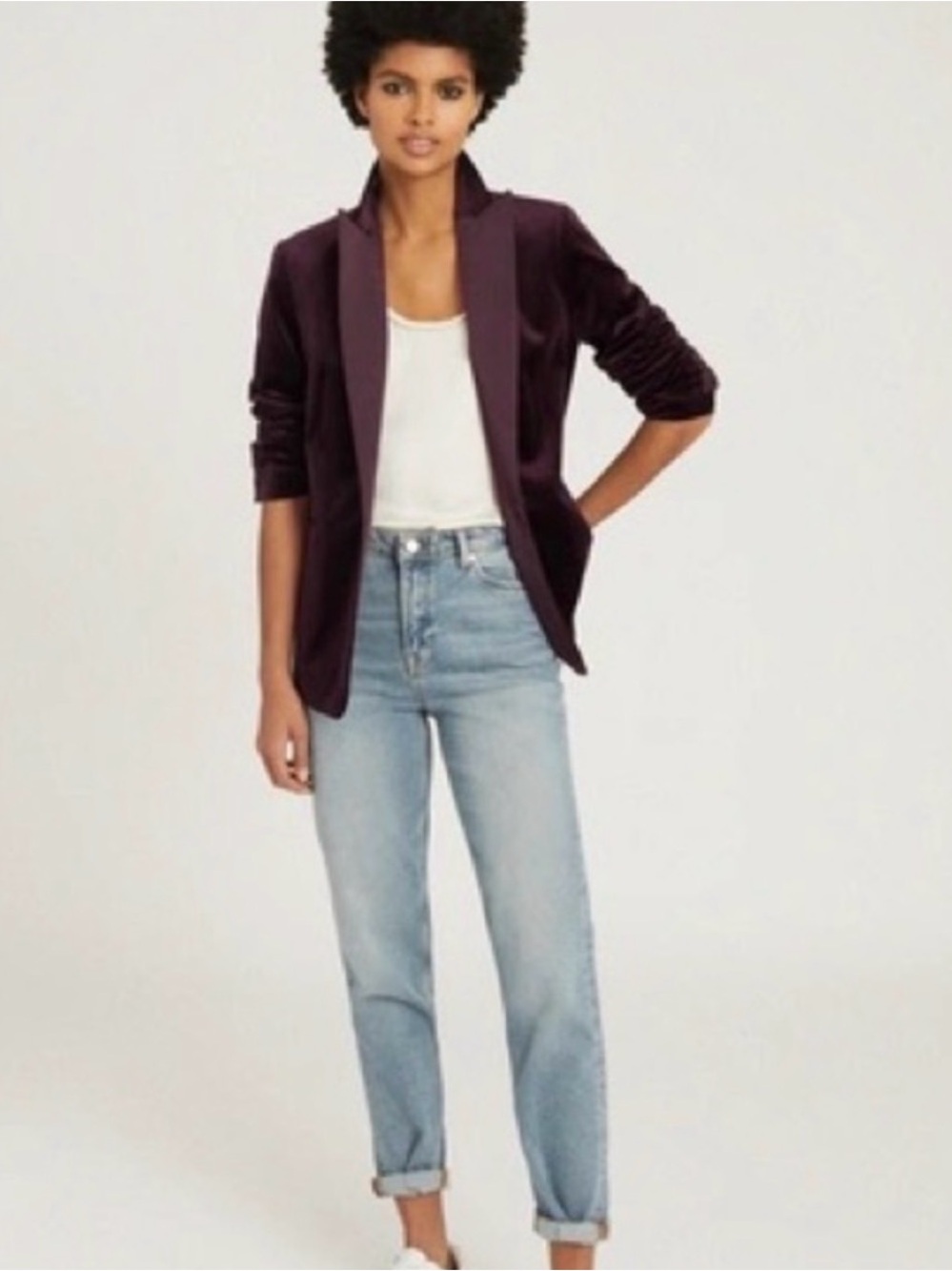 Reiss Deep Plum Velvet Single Breasted Suit Blazer